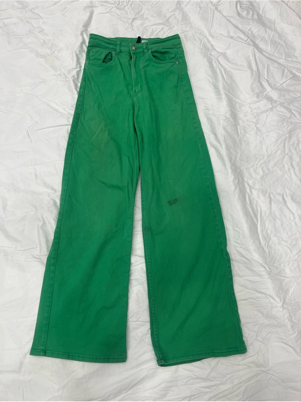 H&M Green Wide Leg Jeans For Women